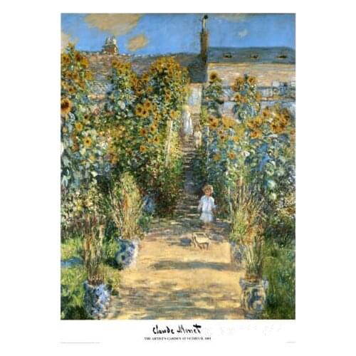Garden at Vetheuil Claude Monet garden oil painting reproduction Hand painted High quality