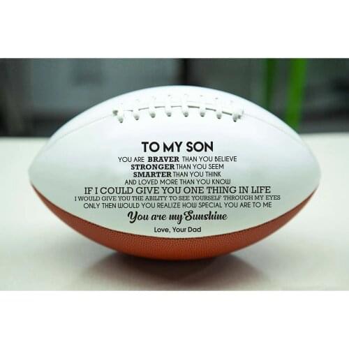 Best gifts for your beloved Son! Dad to Son gifts Outdoor Sport Rugby Ball American Football Ball Vintage For College Teenagers
