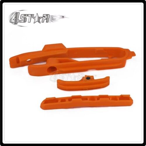 Motorcycle Orange Chain Slider Guide And Rear Brake Hose Clamp For KTM SX125 SX150 SXF250 XCF250 SXF350 XCF350 SX450 SXF450