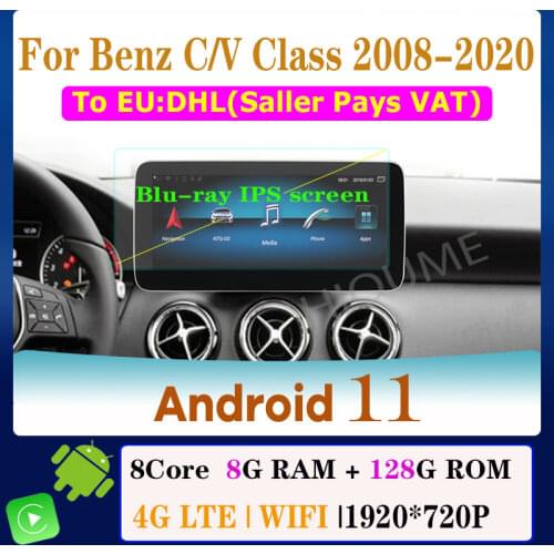 8G RAM Android 10 Car Radio Multimedia Player GPS Navigation for Mercedes Benz C/VClass W204 W205 GLC X253 W446 2008-2018 Stereo