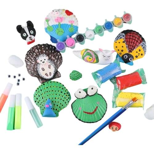 Shell Painting Set DIY Children Creative Graffiti Hand-painted Toys Art And Craft Teaching Props Activity Gifts