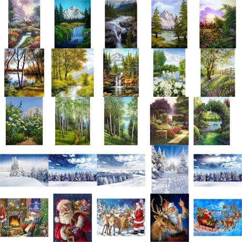 Forest trees cross stitch kit people 18ct 14ct UNprinting11ct count print canvas stitches embroidery DIY handmade needlework