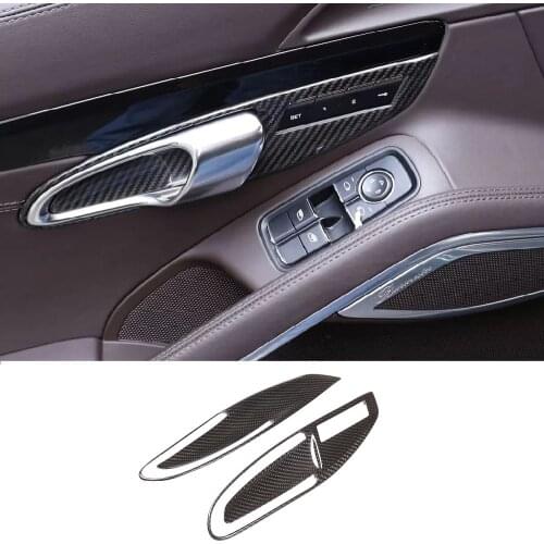 Dry Carbon Inner Door Handle Bowl Panel Trim For Porsche 718 Cayman Boxster 911 2pcs
