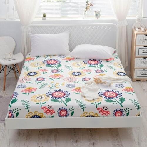 Kuup New 1pc Pure Cotton Soft Fitted Sheet Luxurious Double Queen King Size Bed Sheet with Elastic Bottom Sheet Cotton For Adult