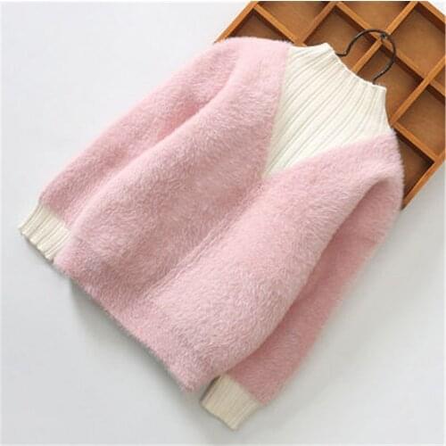 Girls Clothes Warm ChildrenS Bottoming Shirt Winter Tops Fashion Kids Casual Long Sleeve Sweaters Baby Clothing Plush Knitwear
