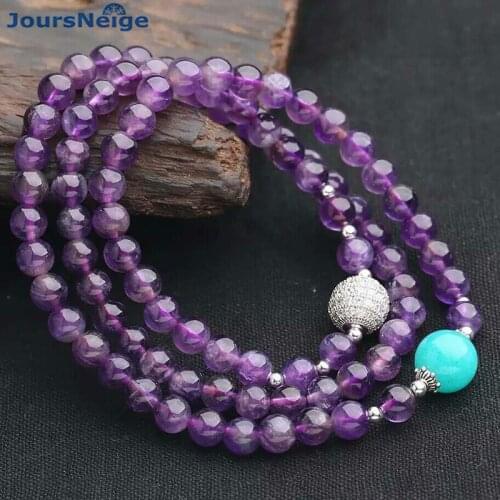 Wholesale Purple Natural Crystal Bracelet Round Bead With Micro-transit Ball Hand String Lucky Beauty for Women Crystal Jewelry
