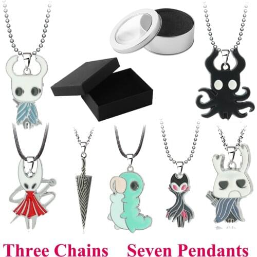 Game Hollow Knight Necklaces Cartoon Octopus Pendant Metal Chain Choker For Men Cosplay Props