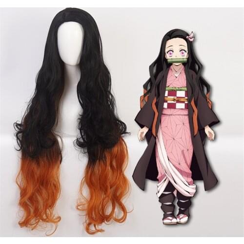 Demon Slayer: Kimetsu no Yaiba Cosplay Wigs Kamado Nezuko Role Playing Kamado Tanjirou Agatsuma Zenitsu Halloween 1:1 Anime Wigs