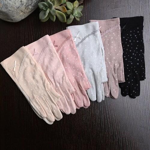 Women Driving Gloves Lace Fingerless Gloves Summer Spring Stretch Sunscreen Anti-Uv Anti-Slip Glove Breathable Mittens
