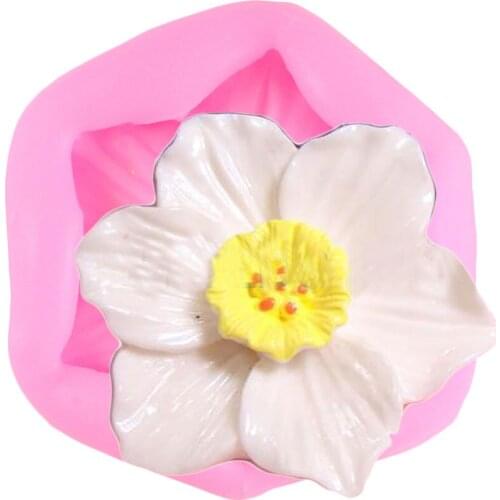 Plumeria Flower Silicone Mold Cupcake Topper Fondant Molds DIY Wedding Cake Decorating Tools Candy Polymer Clay Chocolate Moulds