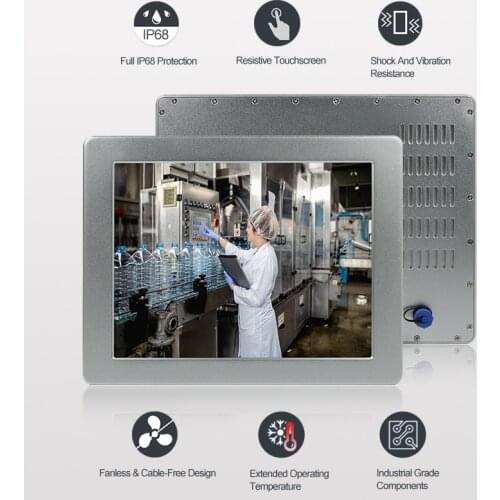 Industrial tablet pc 10.4" waterproof touch screen IP68/IP69K mini pc windows 10 J1900 3855U i3 6100 i5 6200 4GB RAM 32G SSD