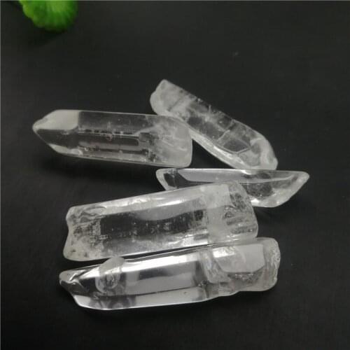 10Pcs Clear Healing Crystal Stone Quartz Single Natural Clear Column Decoration Pointed Collectables DIY Craft Random