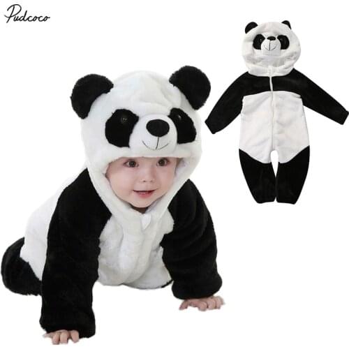 Pudcoco 2019 Hot Winter Kids cotton Clothes Newborn Baby Boys Girls Panda One Piece Long Sleeve Rompers Jumpsuit Outfits