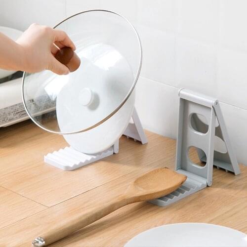 Foldable Lid Rest Kitchen Utensil Rack Pot Lid Spoon Holder Storage Shelf for Kitchen SDF-SHIP