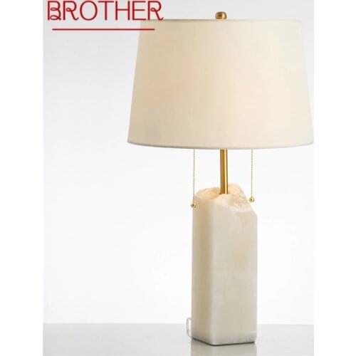BROTHER Modern Luxury Table Lamp Design White Marble E27 Desk Light Home LED Decorative For Foyer Living Room Office Bedroom