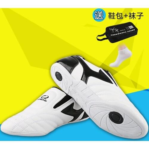 Korea Pinetree White Taekwondo Shoes Martial Arts TKD Sneaker Adult kids PU Leather Tae Kwon Do Sports Shoes