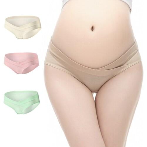 3Pcs/Lot Maternity Panties Cotton Pregnant Women Underwear U-Shaped Low Waist Maternity Pregnancy Briefs Women Clothes 8-Colors