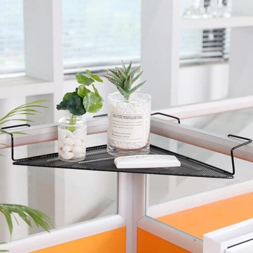 Iron Square Triangle Office Cubicle Corner Shelf Storage Rack Sundries Organizer Easy to Install And Tidy Sturdy And Durable