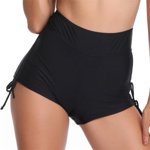Women Swim Trunk Solid High Waist Swimwear Bottom Sports Swim Shorts Swimming Pants Bathing Bikini Shorts