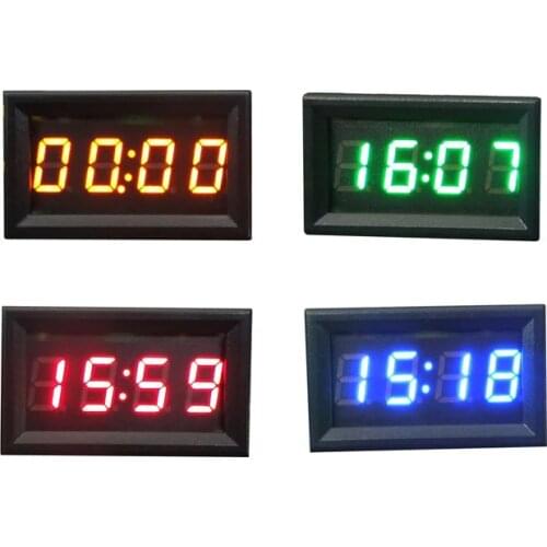 .12V/24V Plastic and Metal Car Motorcycle Accessory Dashboard Digital 4 Digit Green/Red/Blue/Orange Clock LED Display