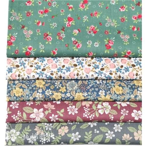 160x50cm Cotton Twill Fabric Printed Pastoral Style Small Floral Bedding Hand-Made Bag Padded Pajamas Lining Fabric