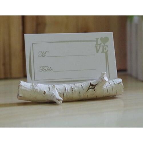 20pcs Resin Wood Branch Shape Name Number Table Place Card Holder For Wedding Party Favor Venue Decoration