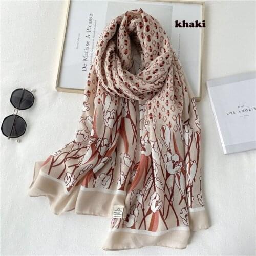 2021 Women Fashion Floral Pattern Floral Printed Cotton Voile Scarf Shawls Wraps Hijabs 3Colors 10pcs/lot