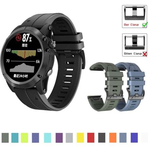 26 22MM Silicone Quick Release Watchband Strap for Garmin Fenix 6X Pro 5X Watch Easyfit Wrist Band Strap For Fenix5 6 Pro Watch