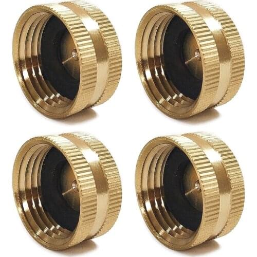 4Pcs Garden Hose 3/4" Female Threaded End Brass with Washer Connector Fitting for Fix Leaky Spigot Water Faucet