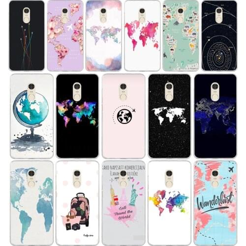 78AA World Map gift Soft Silicone Tpu Cover phone Case for Xiaomi Redmi 4A 4x Note 4 4x case