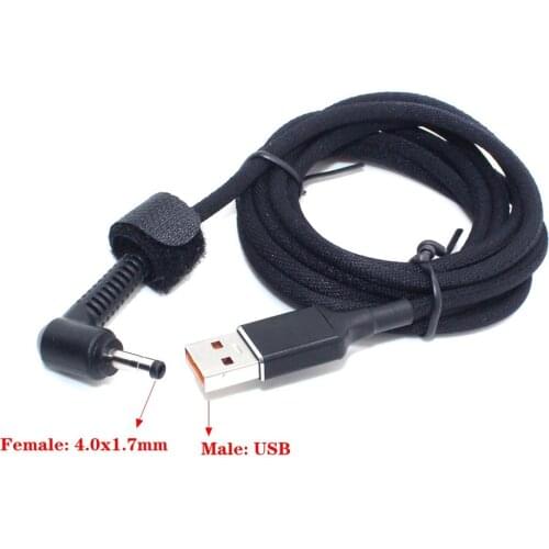 65W USB male head to DC 4.0x1.7mm Power Supply Adapter Cord 1.8m for Lenovo 100-15 B50-10 YOGA 710 510-14ISK 20V 2.25A 3.25A