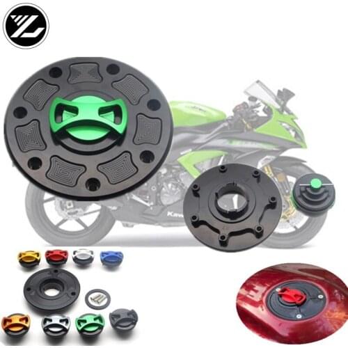 CNC Aluminum Motorcycles Fuel Tank Cover Gas Cap Key for KAWASAKI Ninja EX250/GPZ250/GPX250 Ninja 500 EX500 GPZ500 400 250 1000