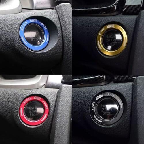 Aluminum Car Engine Start Button Ring Styling For Honda CRV Civic Jazz Brv HRV For Accord City Accessories