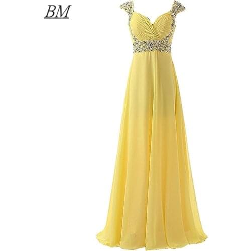 BM 2021 Chiffon Evening Dresses Sequin Beaded A Line Elegant Long Formal Prom Bridesmaid Party Gown Robes De Soiree Custom BM439