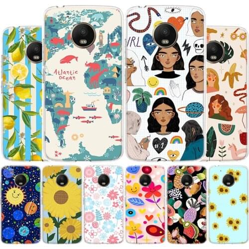 Animal Map starry sky Phone Case For Motorola Moto G9 G8 G7 G6 G5 E6 E5 Plus Play Power + One Action Macro Cover Coque Shell