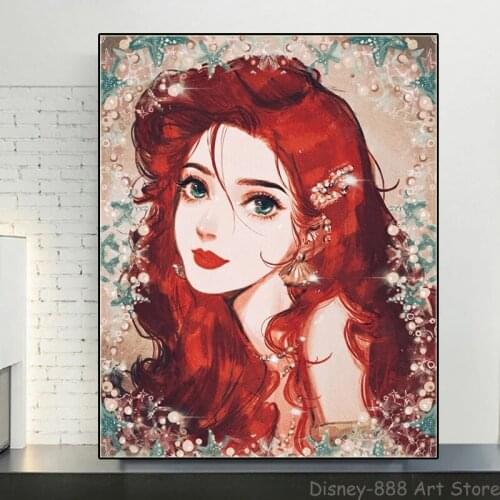 Disney Cartoon Princess Canvas Posters Beauty Anna Mulan Figure Painting Print Wall Art Picture for Girls Living Room Home Decor