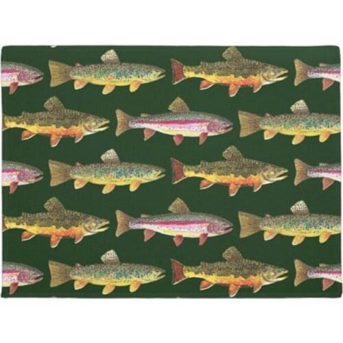 Trout Fishing Anglers Doormat Home Decoration Entry Non-slip Door Mat Rubber Washable Floor mat