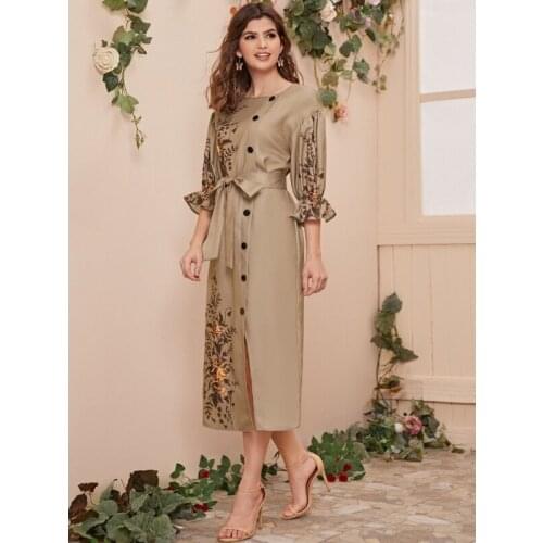 Eid Print Muslim Abaya Dubai Turkey Islam Arabic Hijab Dress Abayas Dresses For Women Robe Longue Djelaba Femme Kaftan Moroccan