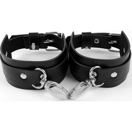 SM Adult 18 BDSM Restraints Erotic Leather Handcuffs Adult Cuffs Bondage Fetish fantasy Sex Toys For Women couples Games