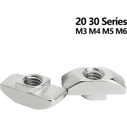 2020 3030 Series M3 M4 M5 M6 Thread T Nuts Hammer Head Fastener Nut for 2020 3030 Aluminum Extrusion Profile T Slot 6mm 8mm