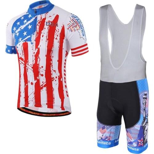 2021 USA Cycling Jersey Set Summer Cycling Clothing Suit Skull MTB Mountain Bike Clothing Racing Bicycle Clothes Suit