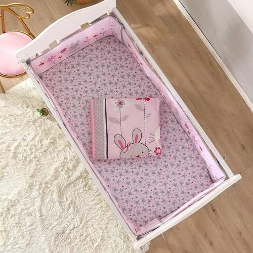 7PCS embroidery crib bedding set tour de lit bebe bed sheets Baby Cot Protect (4bumper+duvet+bed cover+bed skirt)