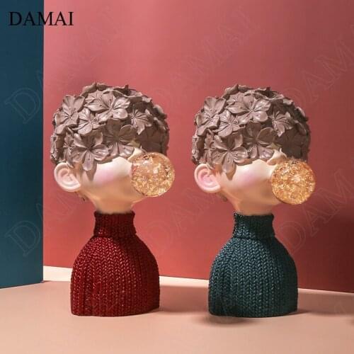 Creative Resin Bubble Boy Figurine Nordic Modern Cartoons Figure Statue Office Desktop Ornaments Home Living Room Decoration