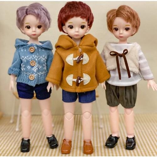 New 1/6 BJD 30cm Boy Doll 13 Joints Movable Fashion Set 3D Simulation Eyes Dress Up Boy Doll Girl Play House Toy Birthday Gift