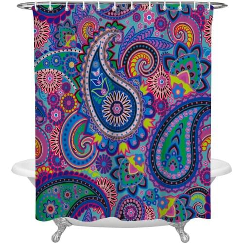 Flower Paper Cut Petals Round Symbol Shower Curtain Home Decoration Bathroom Item Bathroom Waterproof Shower Curtain