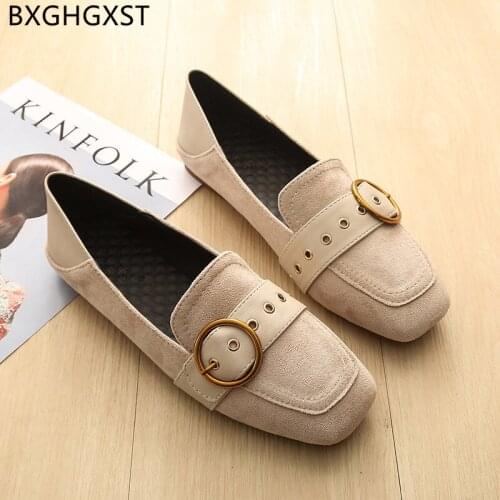 Loafers Casual Shoes Woman Square Toe Flats Slip on Shoes for Women 2021 Black Boat Shoes Women Zapatos De Mujer Zapatos Scarpe