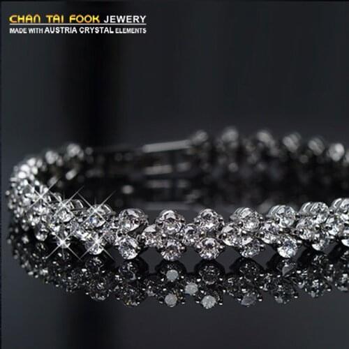 IREACESS fashion silver plated bracelet for women Rhinestone charm bracelets & bangles Romantic bracelet Wedding Jewelry Gift