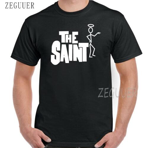 The Saint T-Shirt Mens British TV Drama Roger Moore Spy James Retro Top Mens Tshirts Casual Tops Harajuku Plus Size Men Clothes