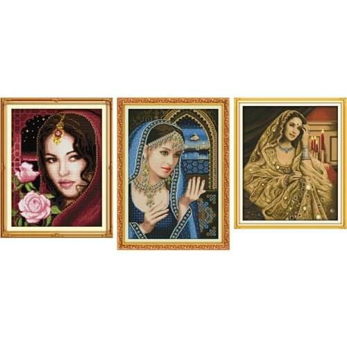 Joy Sunday The Indian Beauty Counted Cross Stitch Pattern Chinese Embroidery Kits Sale Print Pattern Handicraft Needlework Sets