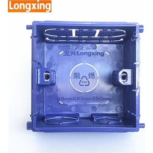 New Design PVC Plastic Adjustable Mounting Box Internal Cassette For 86*86mm Wall Switch and Socket Red Blue Wiring Back Box